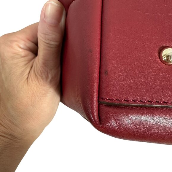 Dooney & Bourke Cranberry Red FLYNN City Tote Shoulder Bag Smooth Leather - Picture 11 of 16